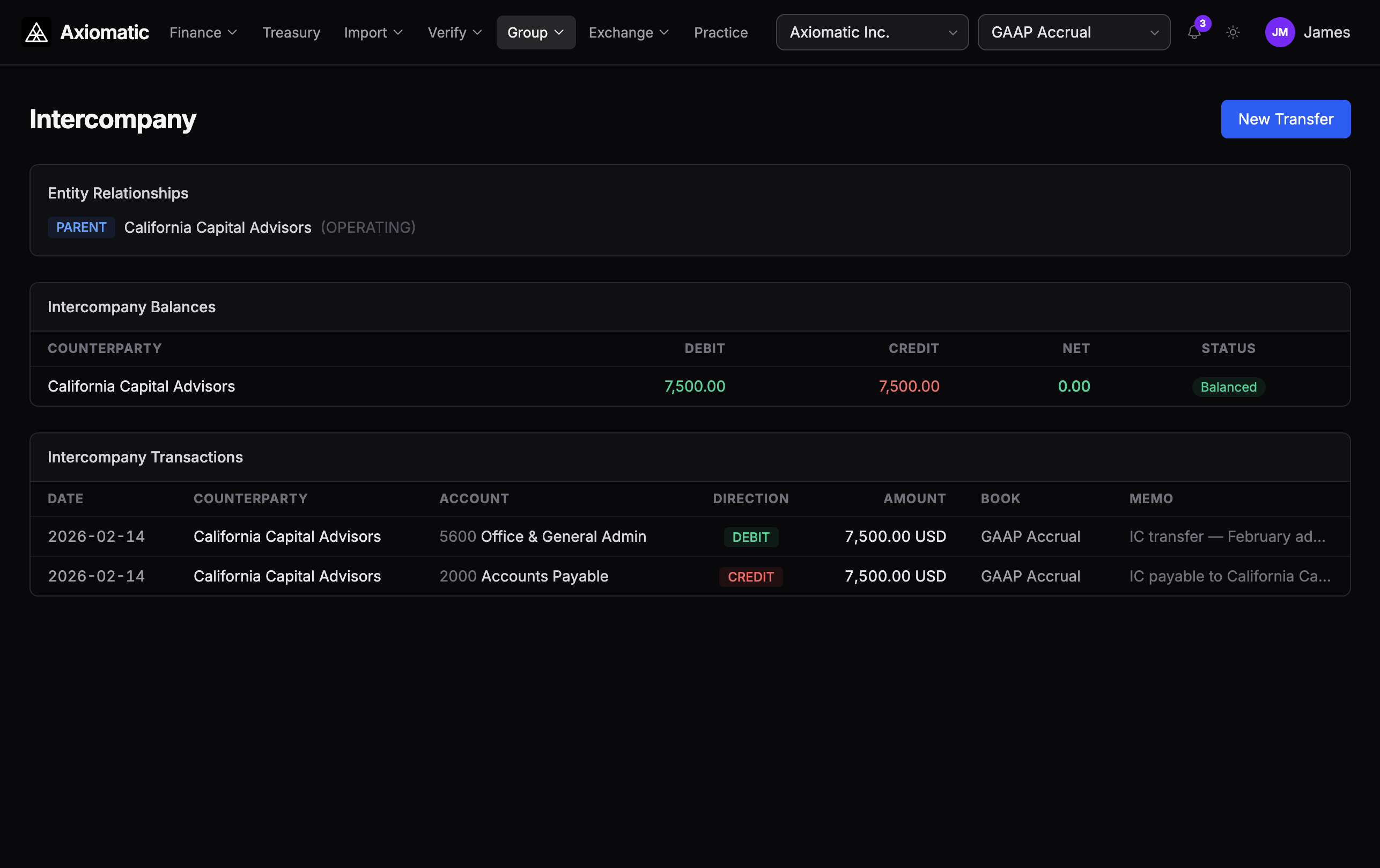 Axiomatic Intercompany