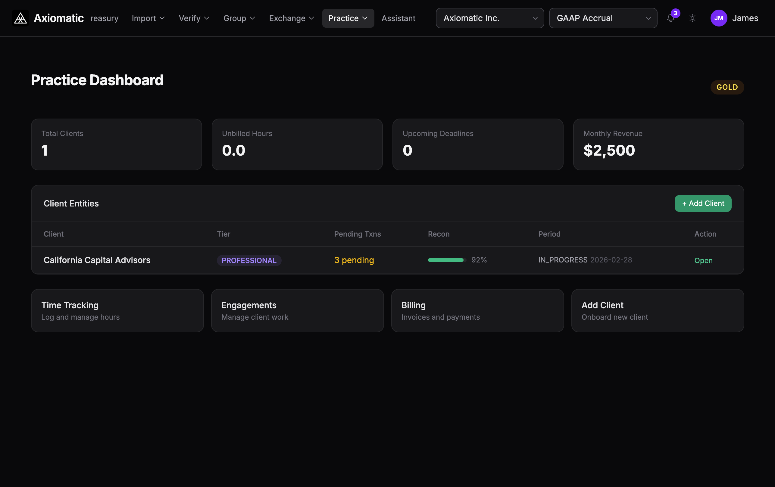 Axiomatic Practice Management