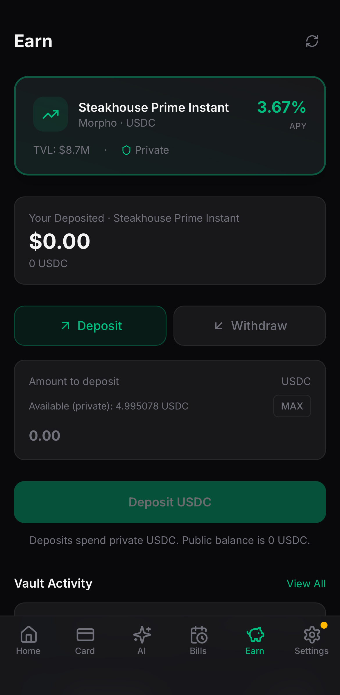 Axiomatic Wallet Earn
