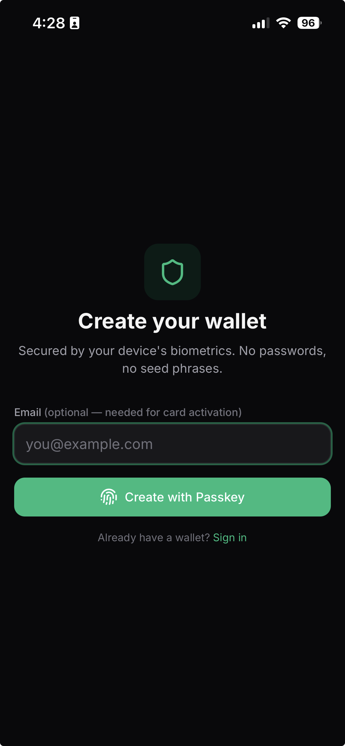 Axiomatic Wallet Onboarding
