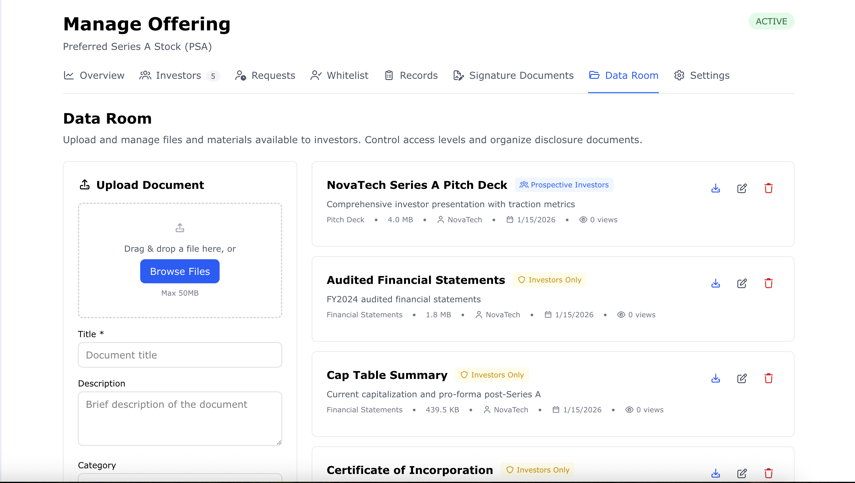 CapSign Offering Management